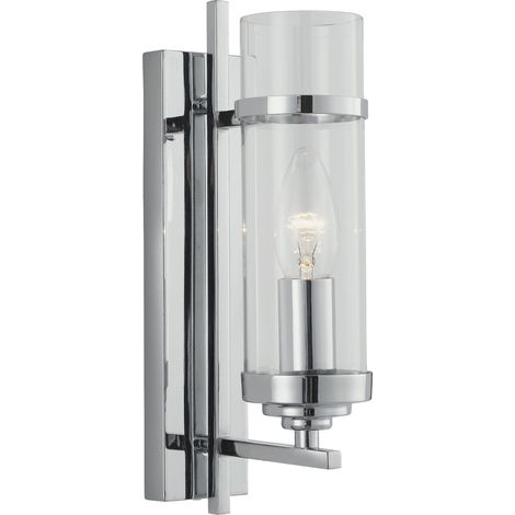 Searchlight Milo - Applique a candela con paralume in vetro a 1 luce Cromo, E14 (1/5)