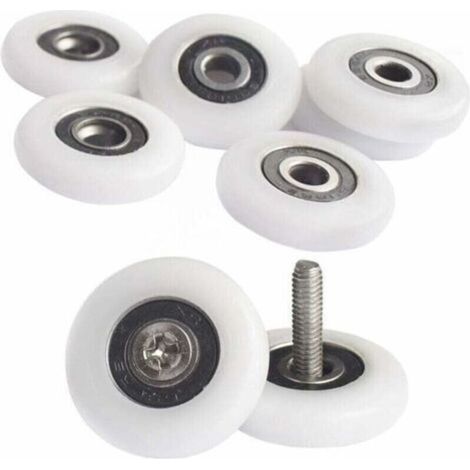 Pack of 8 Shower Door Rollers for Shower Door - 25 mm Rollers - Shower Cabin Rollers - With TRIMEC Screws (1/4)