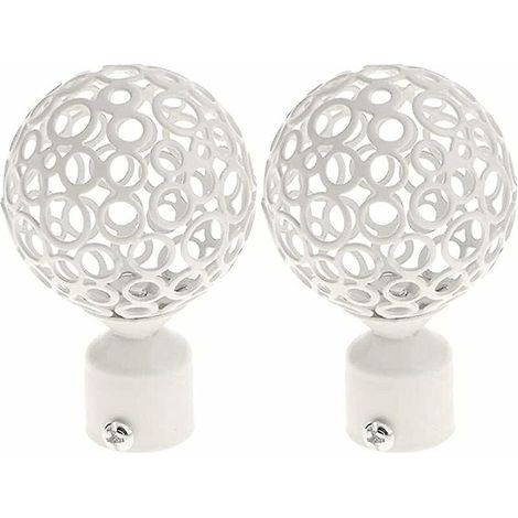 2pcs Embout Tringle  Rideaux 28mm Blanc, Paire Embout De Tringle  Rideau Draperie Rail Ple Tte Pour Dcoration Tringle  Rideau (1/5)