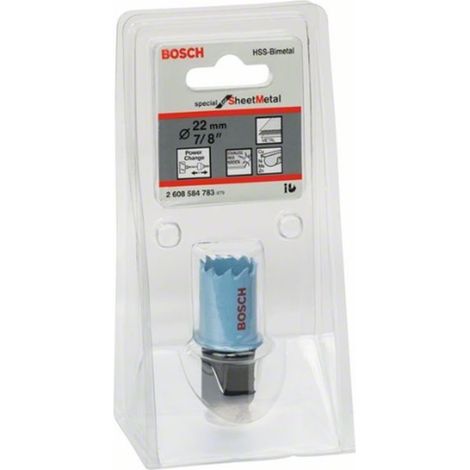 Sierra campana Power Change, Sheet Metal, Ø : 22 mm, velocidad de rotación tr/mn INOX 195, velocidad de rotación tr/mn Acero 390 (1/4)