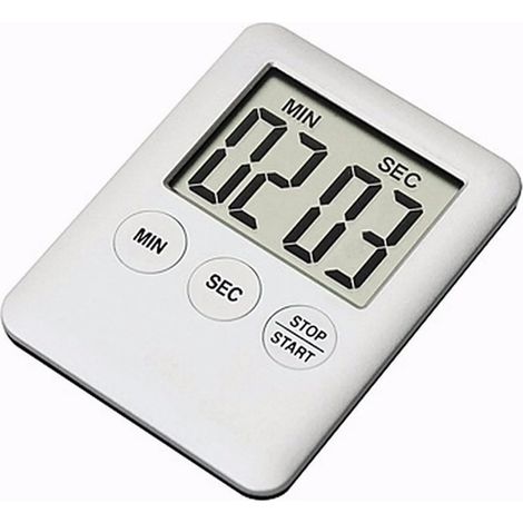 Temporizador de cocina ultrafino, temporizador de cocina, despertador con cuenta regresiva, para hornear pizza - herramientas - blanco, paquete de 4 piezas (1/5)
