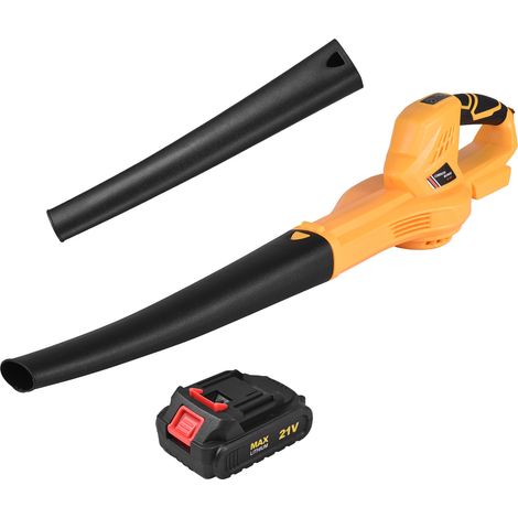 Souffleur de feuilles électrique sans fil 6 vitesses turbo 160 MPA batterie 3.0Ah chargeur inclus léger jaune (1/5)