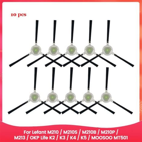 Brosses Latérales pour Aspirateurs Lefant M210 / M210S / M210B / M210P / M213 / OKP Life K2 / K3 / K4 / K5 / MOOSOO MT501 (1/4)
