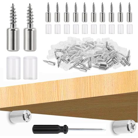 40 Stück Regalhalterungen, Schrankregalwinkel mit Schutz, Regalstifte, selbstschneidende Regalhalterungen für Möbel, Schränke, Bücherregale, Weinkühlschränke (1 Schraubendreher)