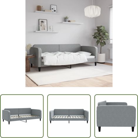 Sofa - Tagesbett Hellgrau 90x200 cm Stoff (1/5)
