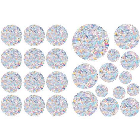 Stickers pour fenêtre Soleil - Bouquet + Oiseau enroulé - Décoration statique arc-en-ciel - Pour surfaces vitrées - Effet réfléchissant la lumière - Décoration intérieure - Multicolore - Taille unique (1/5)