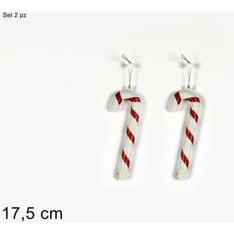 DECORAZIONE DA APPENDERE A FORMA DI BASTONCINI SET DA 2 PZ CANDY