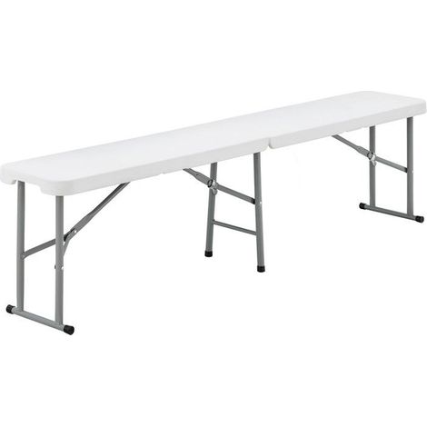 Klappbarer Empfangstisch - TERRANOVA - Weiß - Stahlgestell und Sitz aus Polyethylen PEHD - 4 Personen - 180x28xH43 cm (1/5)