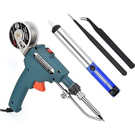 Soldador Automático - 60 W - Control De Temperatura 200-450 °C - Para Reparación Electrónica Y Montaje PCB - Set Completo Con 5 Accesorios (1/5)