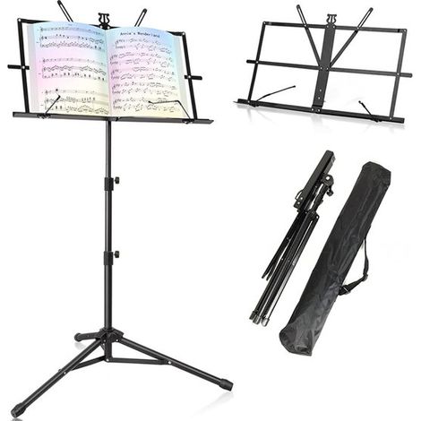 Pupitre de bureau réglable en hauteur 2 en 1, robuste et durable, livré avec un sac de transport, 80-130 cm (1/4)