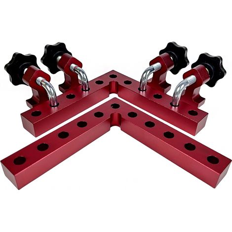 Ein Satz 90°-Winkelklammern aus Aluminium – Holzbearbeitung (6-teiliger Satz, 120 mm) (1/4)
