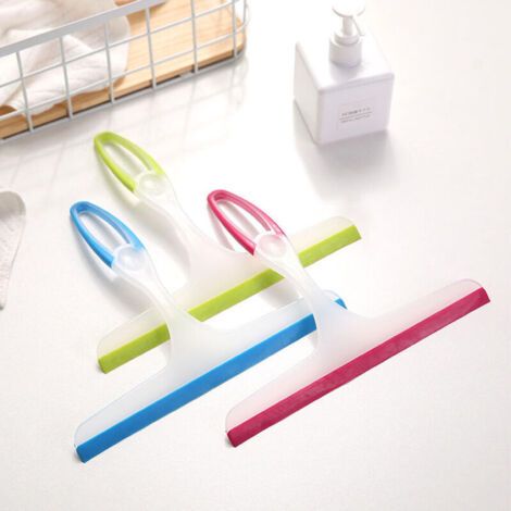 Pair Grattoir de douche 3 pièces avec grattoir de nettoyage de vitre de miroir de douche en plastique pour miroir de salle de bain, fenêtre, verre de sol (1/4)