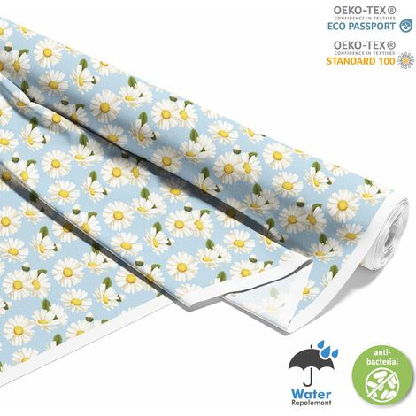 OUTDOOR DEKOSTOFFE OXFORD - Motiv Kamille auf gepunktetem hintergrund I DX489