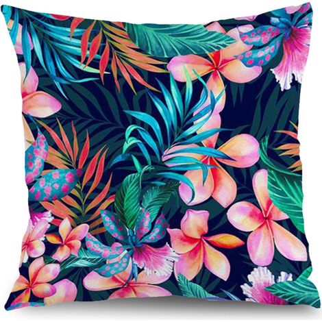 Housse de coussin patio fleurs, style ferme pour canapé-lit,40×40cm (1/5)