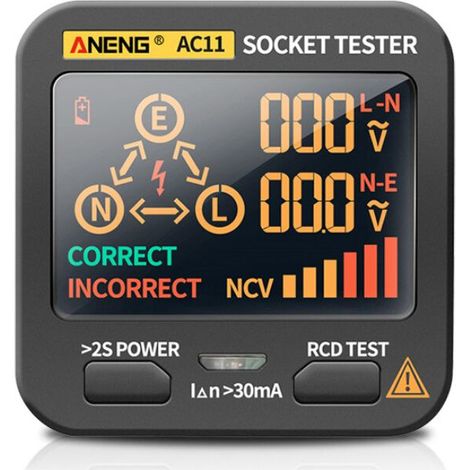 Nazalus-Hot Sale-Steckdosentester, Stromkreistester mit LCD-Display, Digitalanzeige, Steckdosentester für die Inspektion von Verkabelungen zu Hause und im professionellen Bereich, ladacea