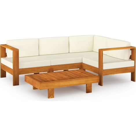 Maison Exclusive - Set da Giardino 5 pz con Cuscini 100x60 cm Legno di Acacia