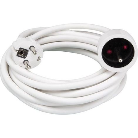 CAVO DI PROLUNGA - 5 m - BIANCO - 3G1.5 - PRESA FRANCESE