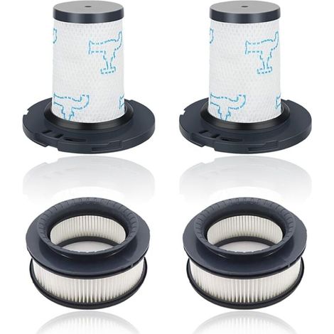 Wiederverwendbarer Staubsaugerfilter, kompatibel mit Rowenta X-Force Flex 11.60 12.60 14.60 15.60, Ersatzteilfilter, 2 Vormotorfilter + 2 Nachmotorfilter, ersetzt ZR009007, ZR009008. (1/4)
