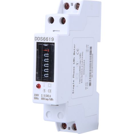 Compteur d'énergie sur rail DIN 1P monophasé pour appareils ménagers 230 V DDS6619-001 (DDS6619-001-2.5 (30) A) (1/5)