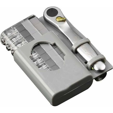 Juego de 12 destornilladores con microtrinquete, mango reversible y adaptador para ensamblaje de muebles y reparación de automóviles (FO-9212C) (1/4)