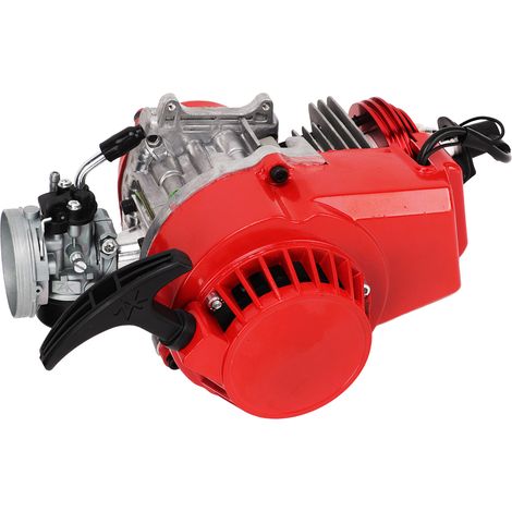 Moteur à deux temps de 49 cm3 à démarrage par cordon, avec filtre à carburant et faisceau d'accélérateur, adapté aux mini-motos, aux petites motos tout-terrain, aux motos à quatre roues, aux quads, et (1/5)