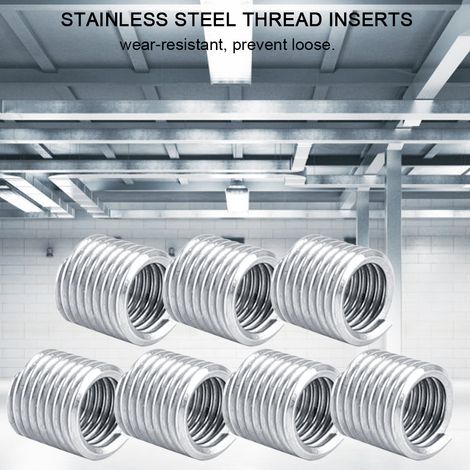 100 pièces filets rapportés hélicoïdaux en acier inoxydable 304, inserts filetés M4 x 0,7 x 2D, pour réparation de filetage (1/5)