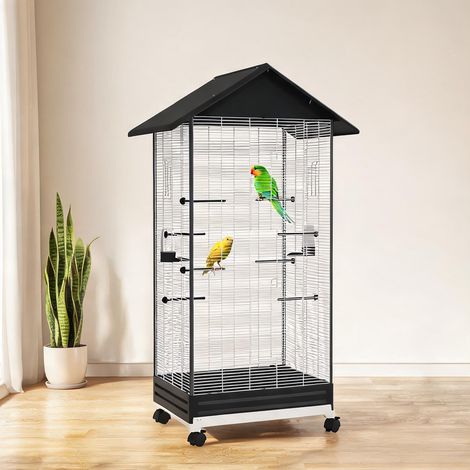 Cage pour oiseaux negro en acero Plástico 79 x 65 x 155 cm (1/5)