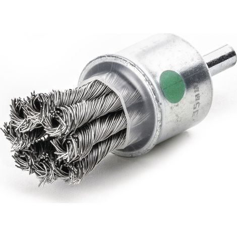 Brosse métallique lessmann twisted wire pin brush acier inox 22mm