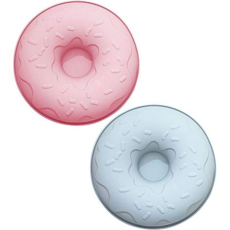 Ecleanfy - Moule à gâteau rond en silicone de 20 cm (8 pouces) - Lot de 2 moules à savarin, moule creux pour gâteau chiffon français (1/5)
