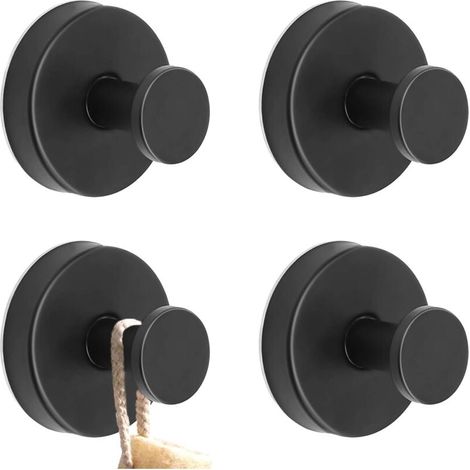 Pack Black Suction Cup Hooks - No Drilling - Suction Cup Hooks - Extra Strong Wall Hooks - for Bathroom, Kitchen, Smooth Windows (1/5)