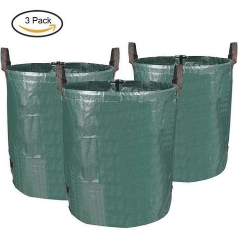 Sac de jardin en PE solide - Autoportant et pliable - Réutilisable - NETBOAT - Vert (1/4)