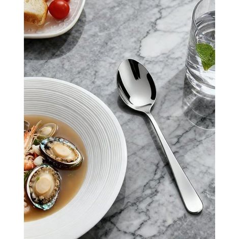 12 PCS Cuillères a Soupe,20 cm Inoxydable Couverts Cuillere Bord Rond,Lavables au Lave Vaisselle Argent a argent (1/5)