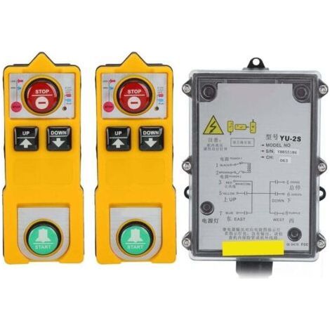 AC 220V Industrial Hoist Notch Wireless Remote Control Waterproof Electric Lift Hoist Radial Transmitter Receiver for Overhead Cranes 328.1ft (1/5)