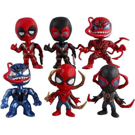 Figurines de héros de la collection Avengers : Iron Man, Spider-Man, Captain America - Figurines à exposer sur un bureau ou dans une voiture (style 1)