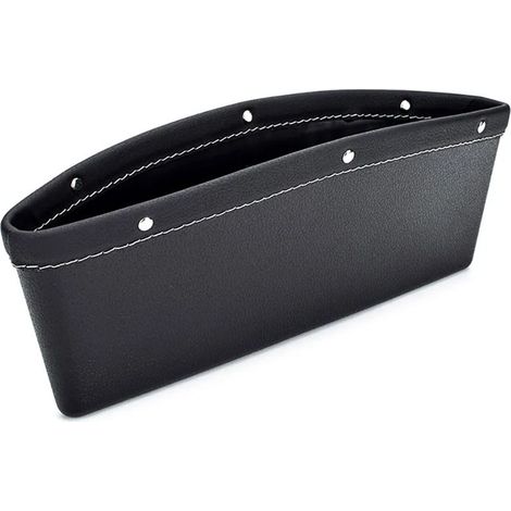 (24 cm x 10,5 cm) Accessoires auto - Organisateur de siège avant en cuir PU de luxe pour téléphone, clés et pièces de monnaie - Universel (1/5)