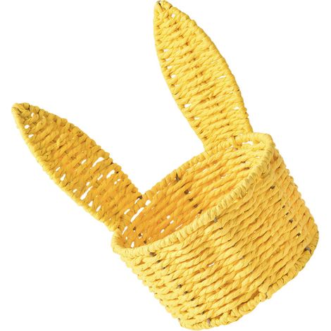 Cesto in ferro intrecciato con decorazioni - Giallo