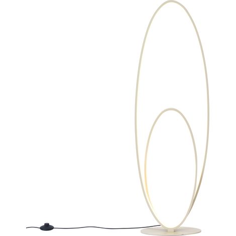 QAZQA Lámpara de pie de diseño beige con LED regulable en 3 pasos