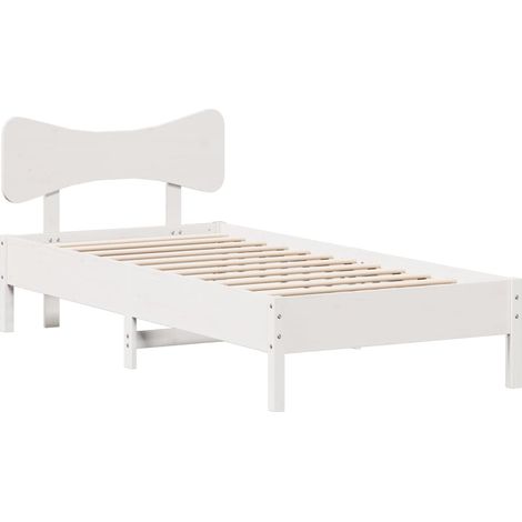 vidaXL Letto senza Materasso Bianco 90x190 cm in Legno Massello Pino (1/5)