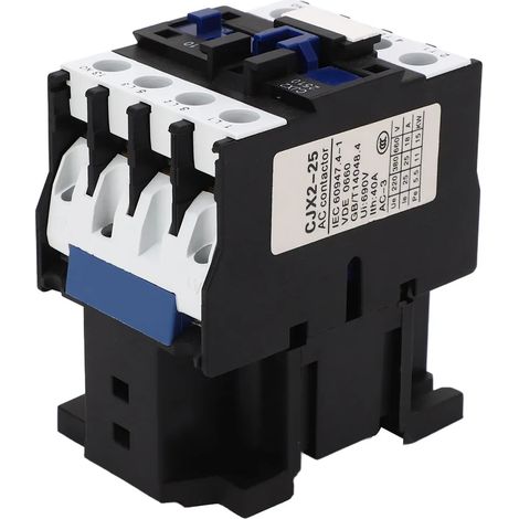 Contacteur CA, bobine en cuivre, tripolaire, normalement ouvert, contact argenté, interrupteur de circuit, contrôleur, 380 V CA, 25 A (1/5)