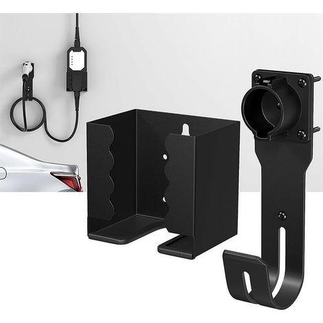 Kit de montaje en pared para cargador de vehículo eléctrico, caja de almacenamiento para cable de vehículo eléctrico, tapa de enchufe tipo gancho (1/5)