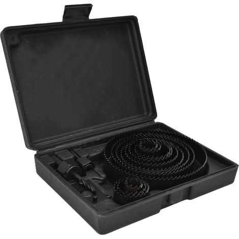 Kit 16 pièces Scie Cloche Carbure Noir Circulaire Perceuse pour Bois et PVC 19-127mm (1/5)