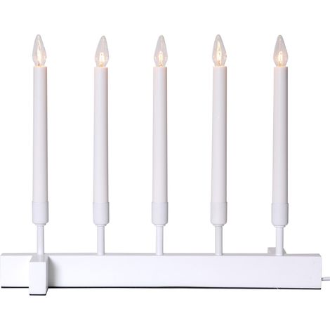 Star Trading Chandelier 'Vind', 5 flammes, mélange de matériaux, blanc
