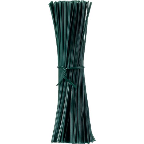 Lot de 200 attaches de torsion métalliques pour plantes, supports, tuteurs, liens flexibles pour arbustes, potagers - 5,5 mm - Vert - Linxor (1/4)