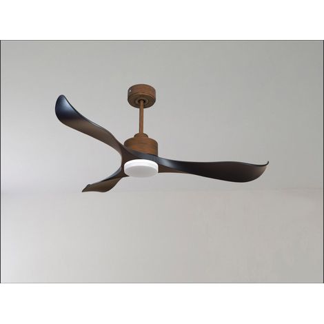 Modulo de KlassFan - Super destratificateur et ventilateur DC 132 cm Marron bois noir Lumière dimmable 25 à 40 m² (1/5)