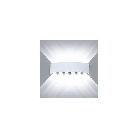Moderne Imperméable Lampe Murale LED Applique Murale Up Down Aluminium Lèche-murs LED Intérieur Extérieur pour Salle de Bains Chambre à Coucher Couloir Salon Porche Escalier, 12W Blanc