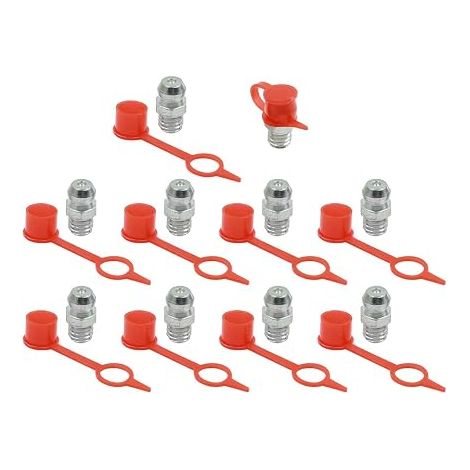 Graisseur Droit M6x1 Raccord Nipple Graisseur Placage Fer-Zinc avec Capuchon Anti-poussière pour Voiture 10set (1/5)