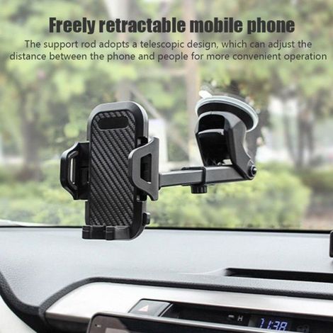Handyhalterung fürs Auto – 360°-Saugnapfhalterung für die Windschutzscheibe – Universal (50–100 mm) – Schwarz (1/4)