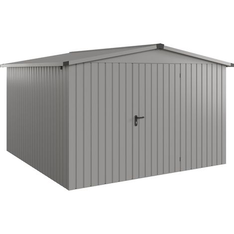 Hörmann Ecostar Metall-Gerätehaus "Euroline Trend" mit Satteldach ESD 14, graualuminium, 310 x 310 cm, 1-flüglige Tür