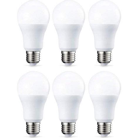 Confezione da 6 lampadine LED attacco E27 10 W (equivalenti a 75 W) Bianco caldo Non dimmerabile (1/5)