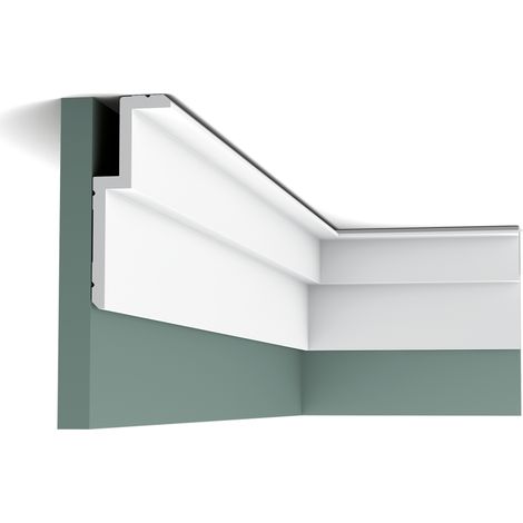 Cornice decorativa Orac Decor C391 MODERN STEPS illuminazione indiretta modanatura design moderno bianco 2m (1/5)